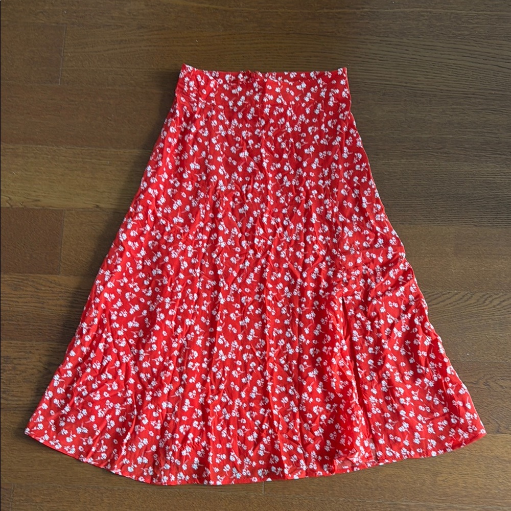Sezane Floral Midi Skirt